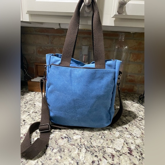Blue denim canvas tote/shoulder/crossbody bag -women’s. - Picture 2 of 16